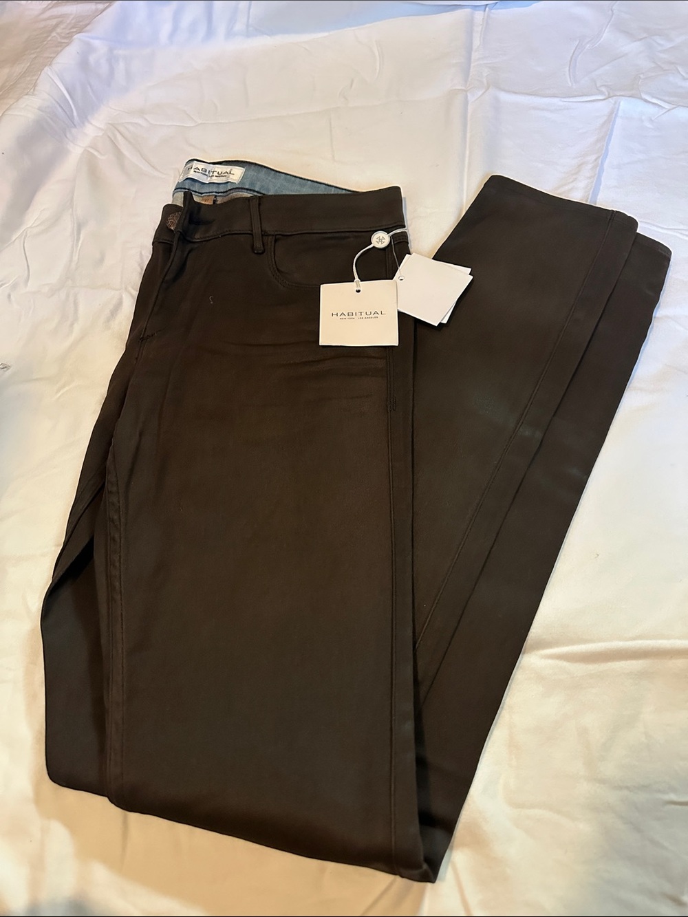 Habitual Dark Brown Slim Straight Pants